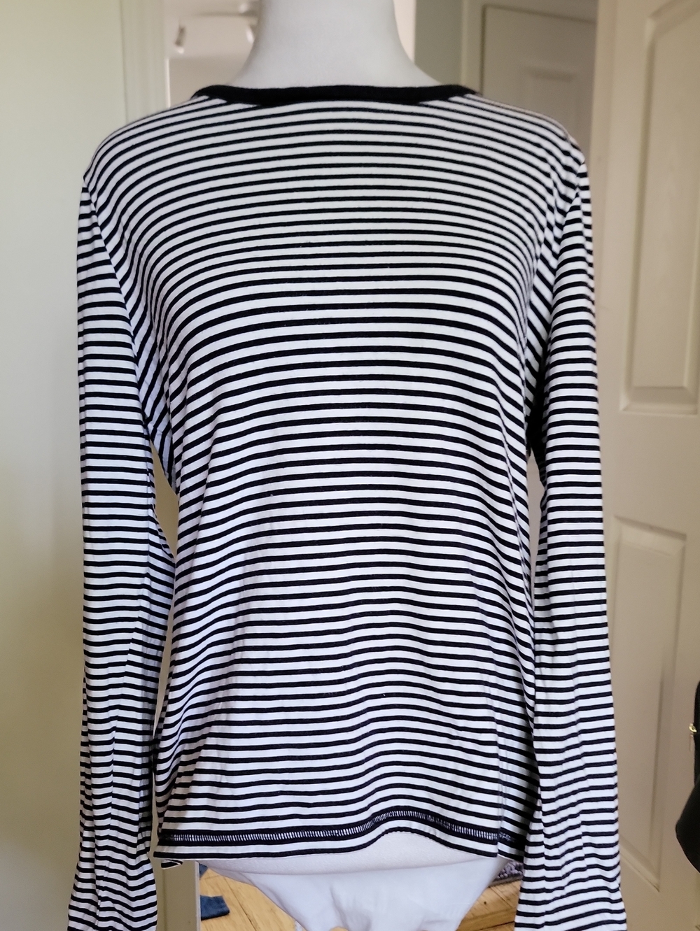 Tory Sport Classic Blue & White Striped Long-Sleeve Top
